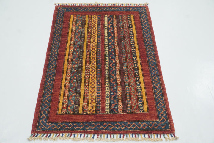 3x4 Red Turkish Style Hand knotted Rug - Yildiz Rugs