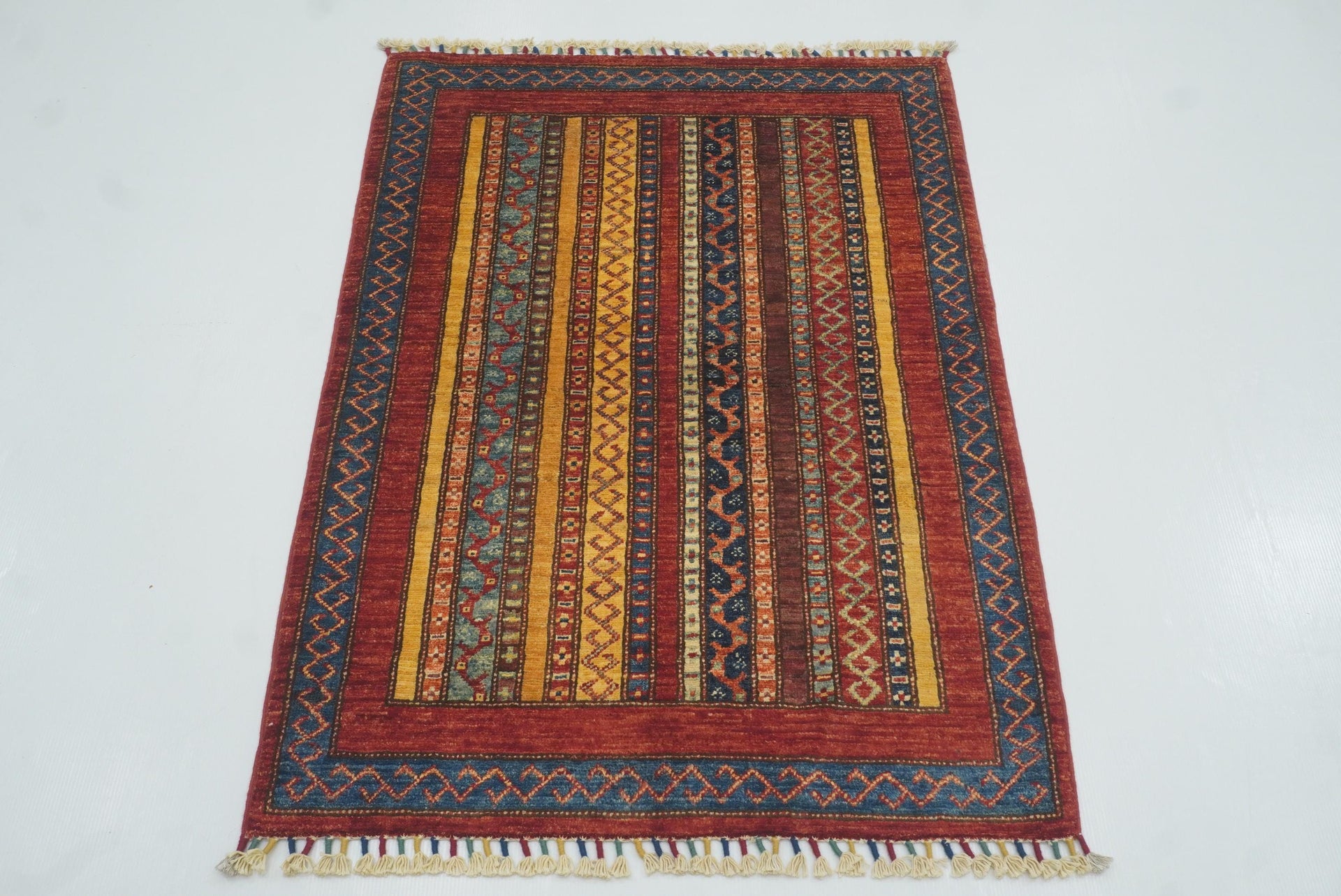 3x4 Red Turkish Style Hand knotted Wool Rug - Yildiz Rugs