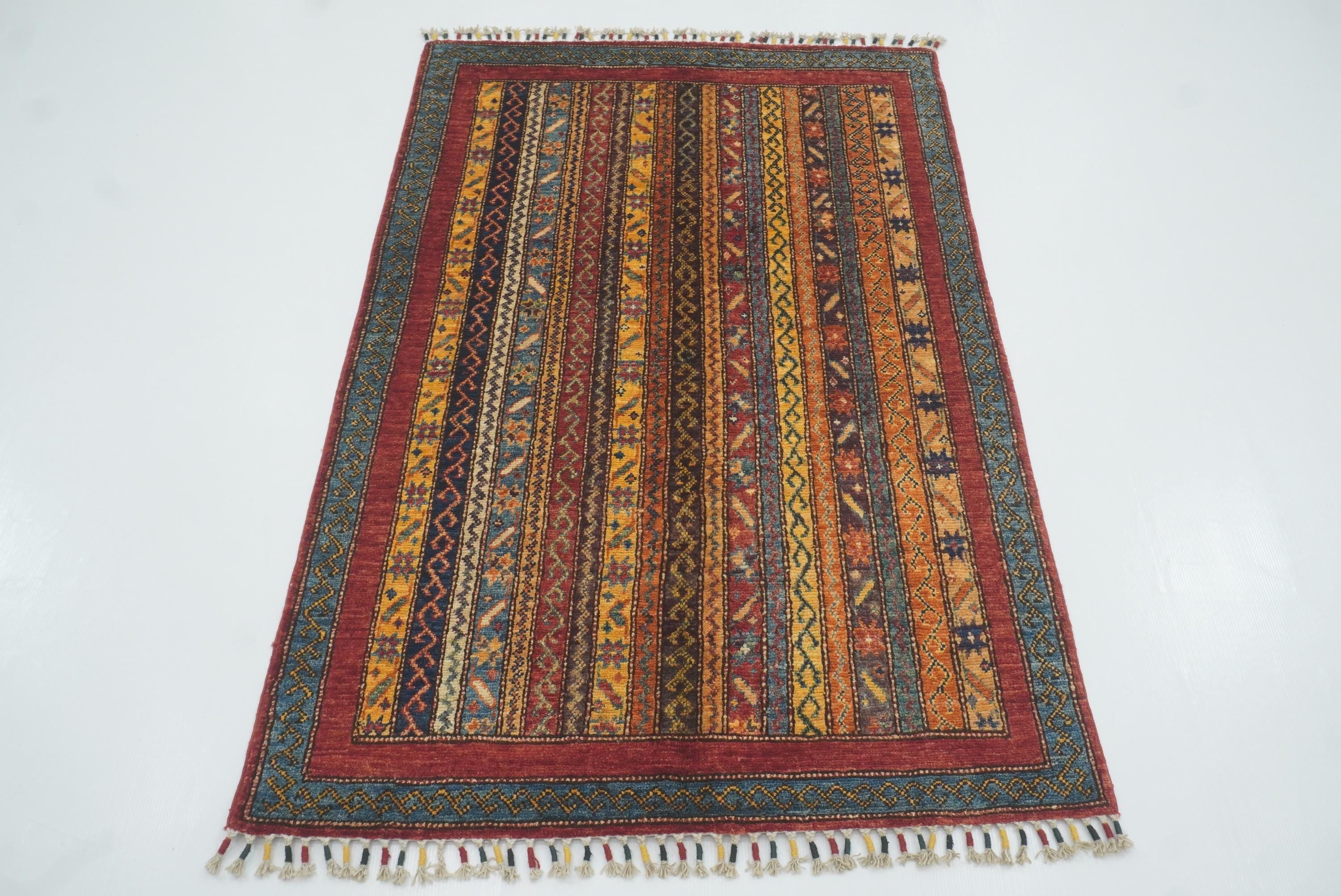 3x5 Red Turkish Style Hand Knotted Tribal Rug - Yildiz Rugs