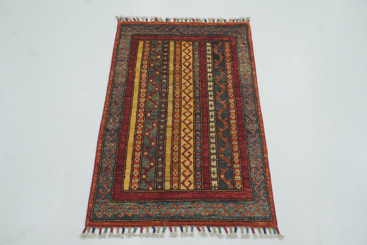 2x3 Red Turkish Hand-Knotted Wool Rug - Yildiz Rugs