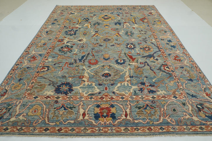 9x12 Oushak A Blue Hand knotted Wool Rug - Yildiz Rugs