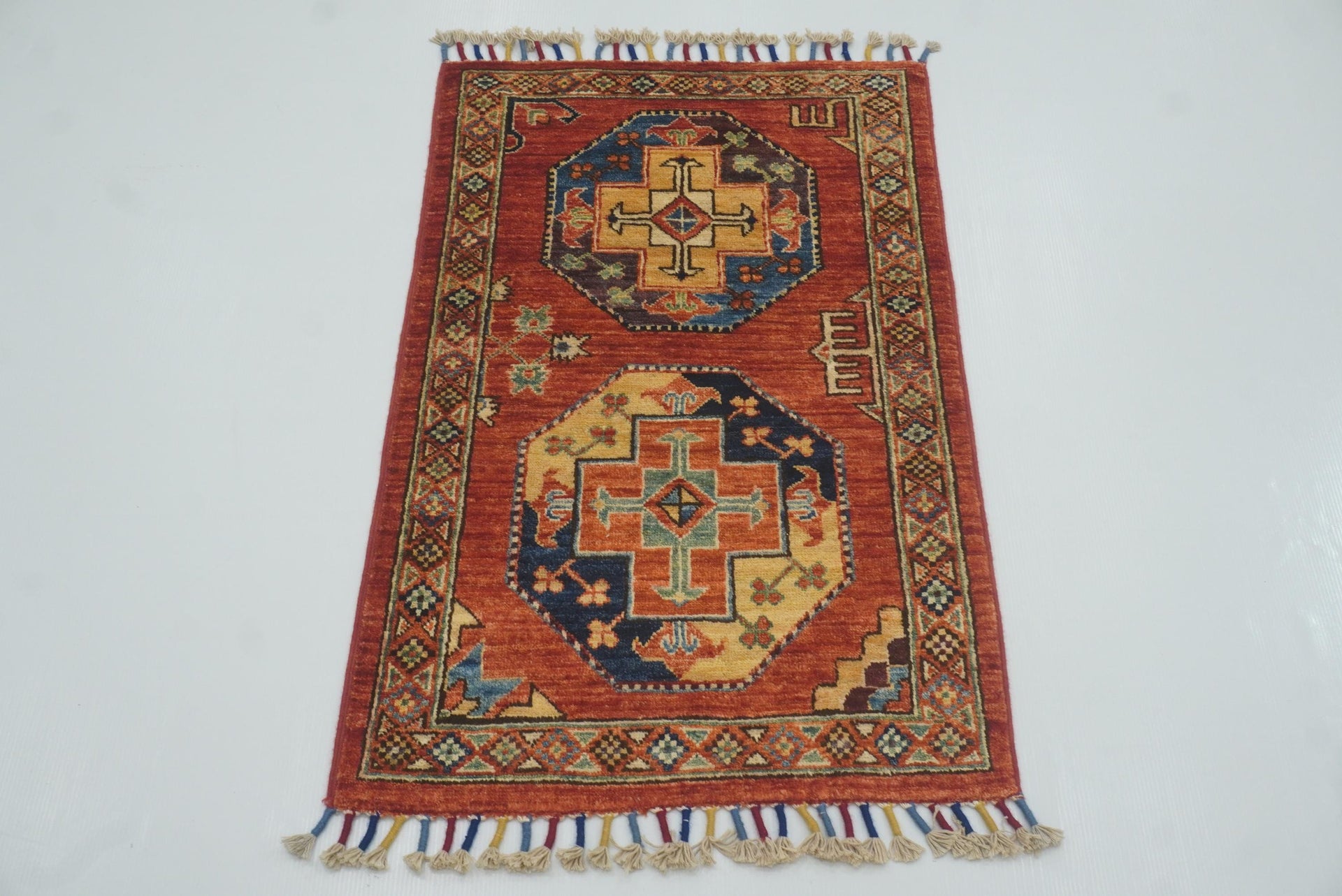 2x3 Red Ersari Afghan Hand knotted wool Rug