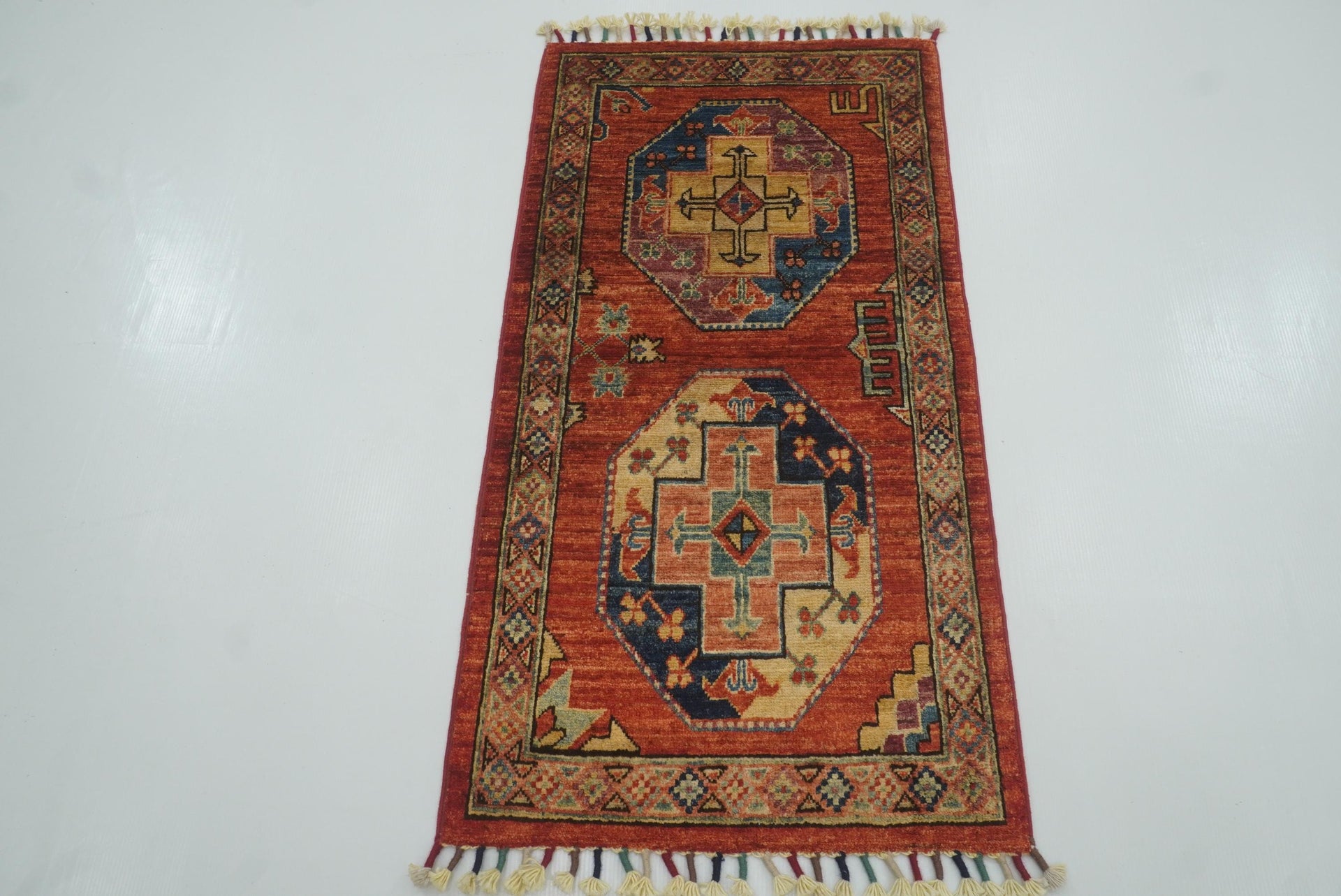 2x3 Red Ersari Afghan Hand knotted wool Rug