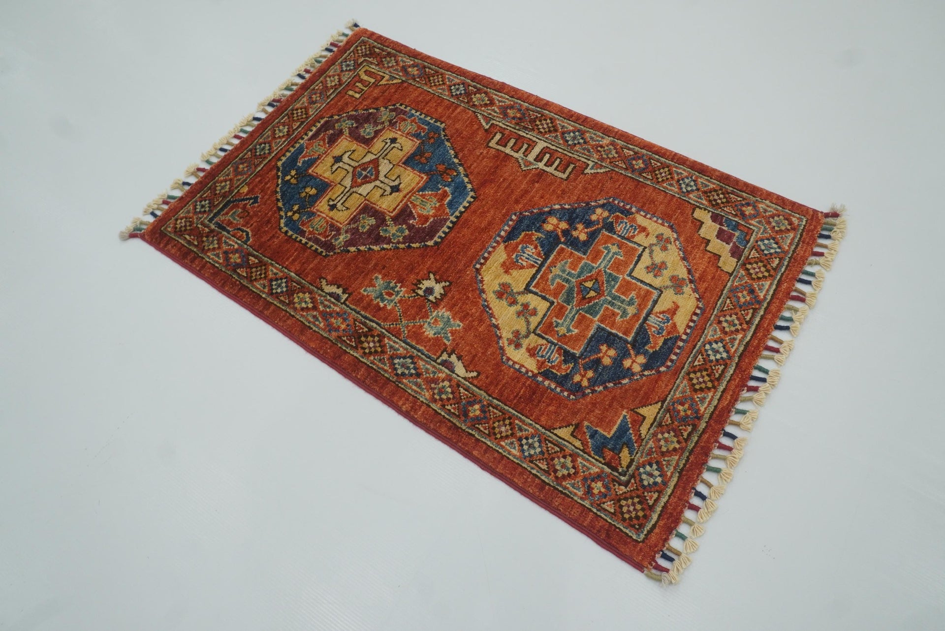 2x3 Red Ersari Afghan Hand knotted wool Rug
