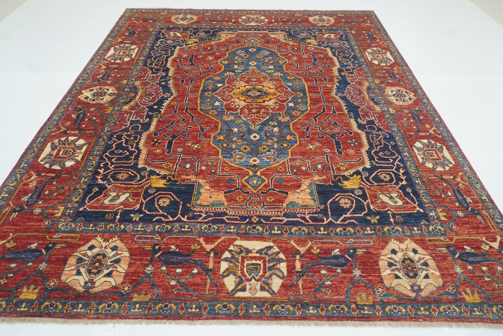 8x10 Red Serapi Afghan Hand Knotted Wool Oriental Rug