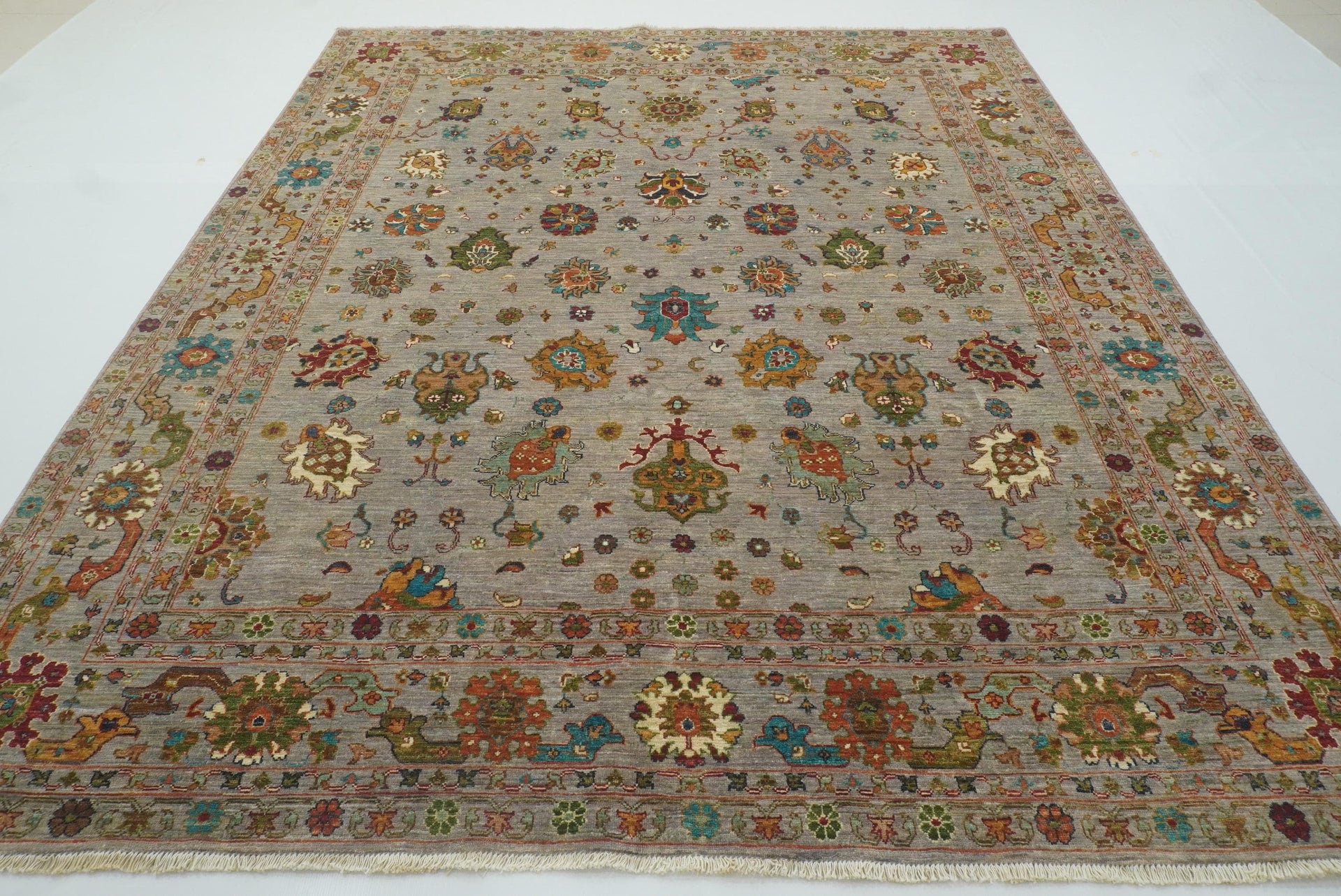 8x10 Gray Waziri Afghan Hand knotted Oriental Rug