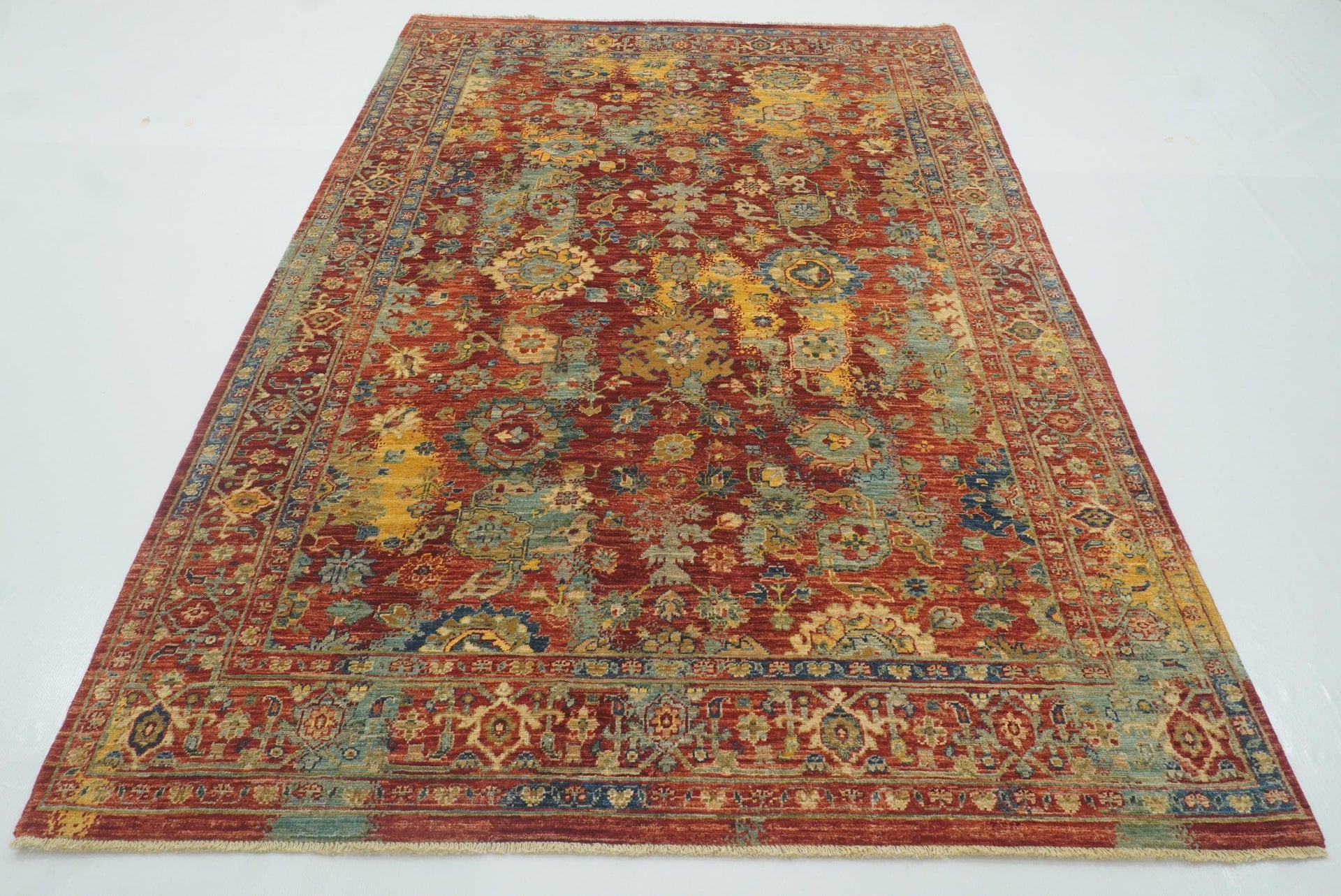 6x8 Red Bidjar Afghan Hand-Knotted Oriental Rug