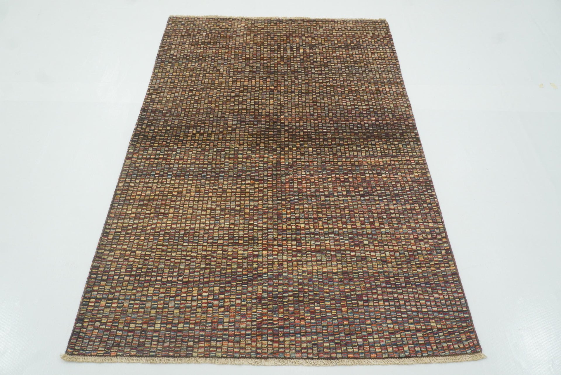 4x6 Gabbeh Multicolor Hand-Knotted Afghan Wool Rug