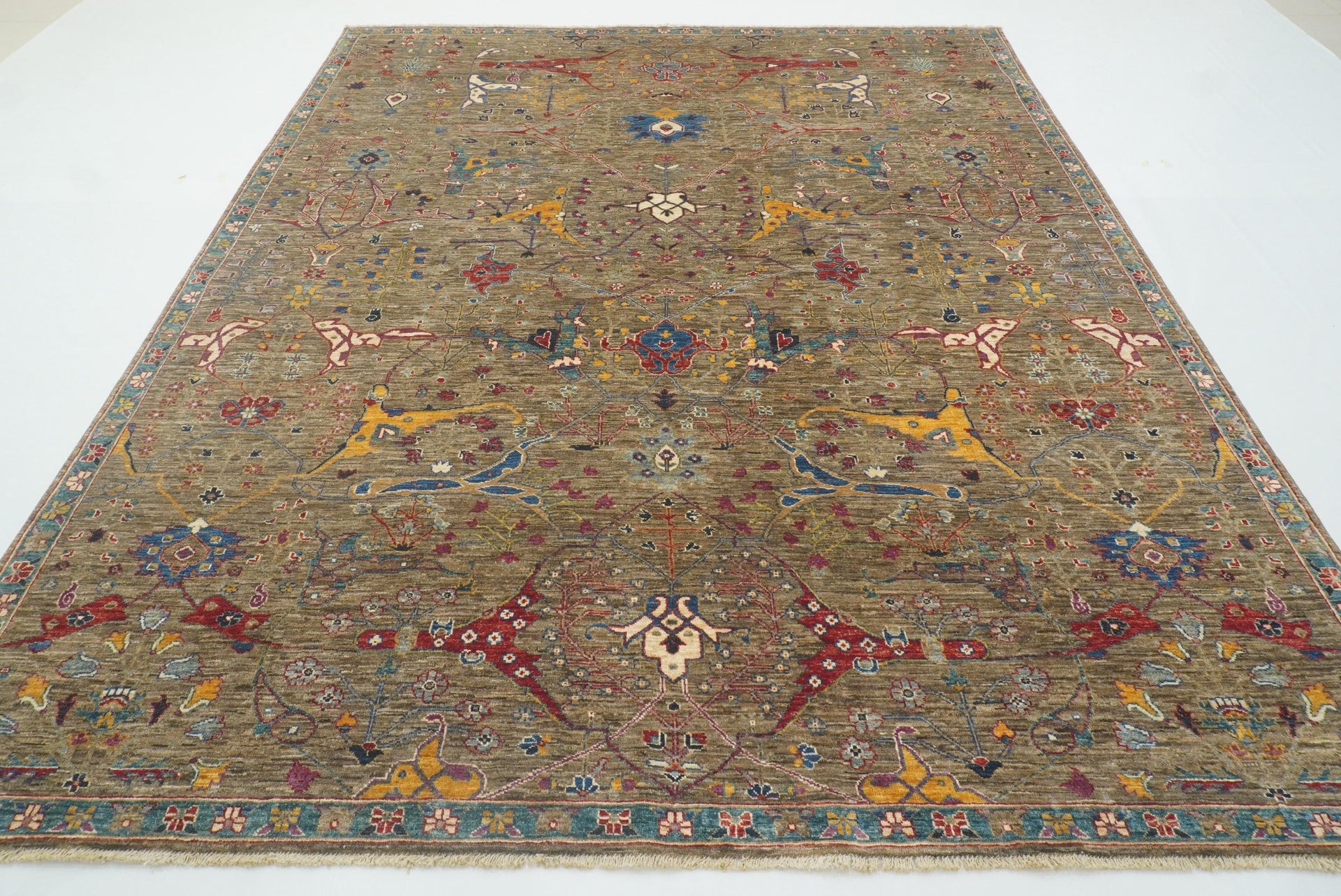 8x10 Gray Afghan Bidjar Hand Knotted Wool Oriental Rug