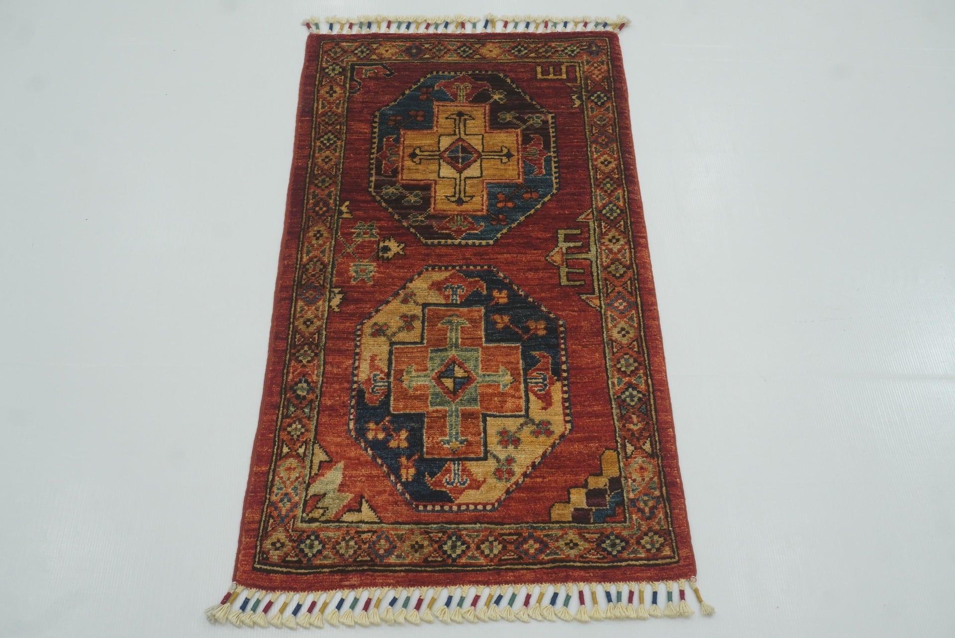 2x3 Red Ersari Afghan Hand knotted Rug