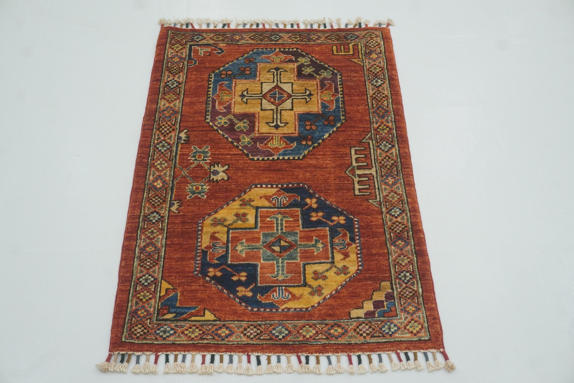2x3 Red Ersari Afghan Hand knotted Rug
