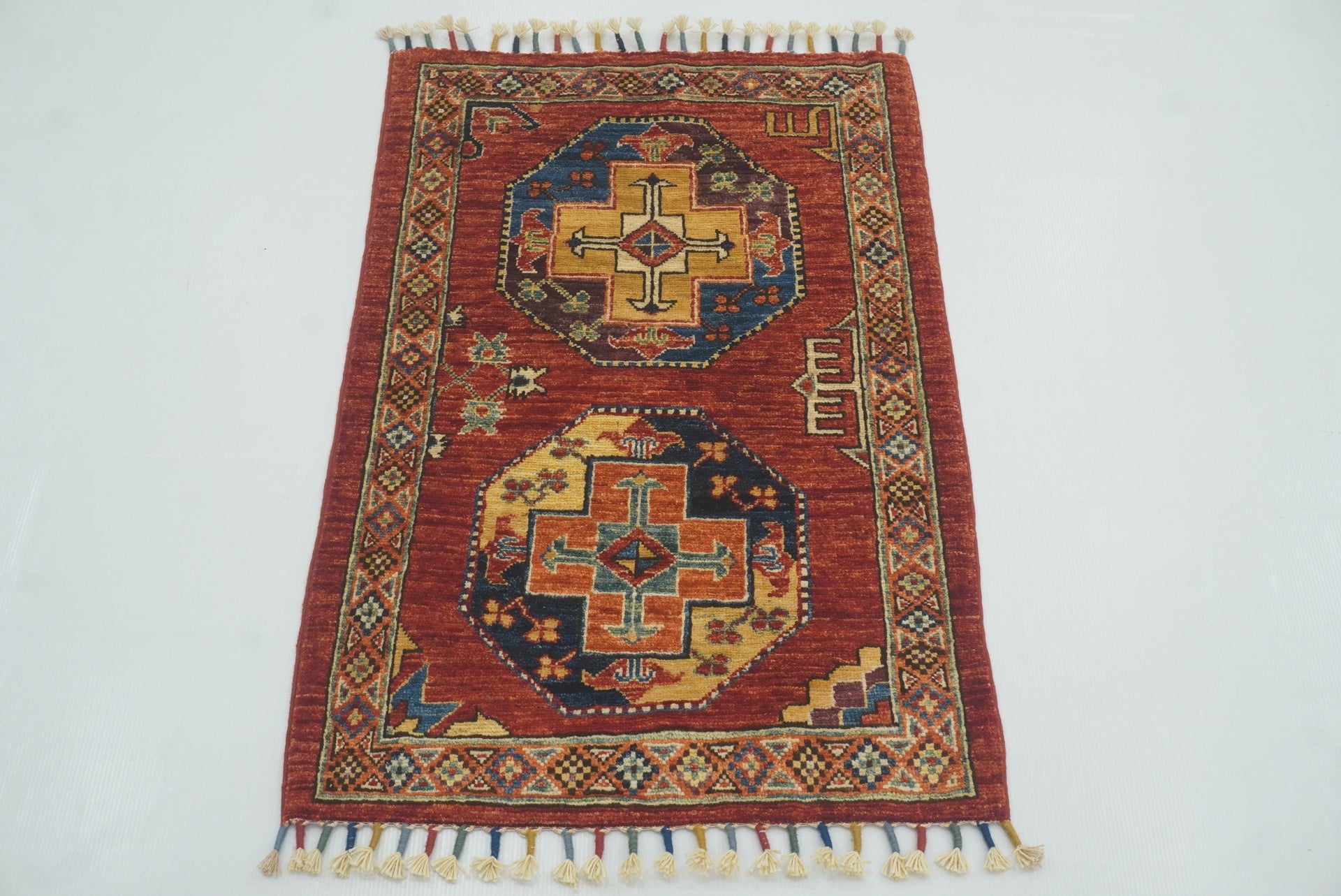 2x3 Red Ersari Afghan Hand knotted Rug