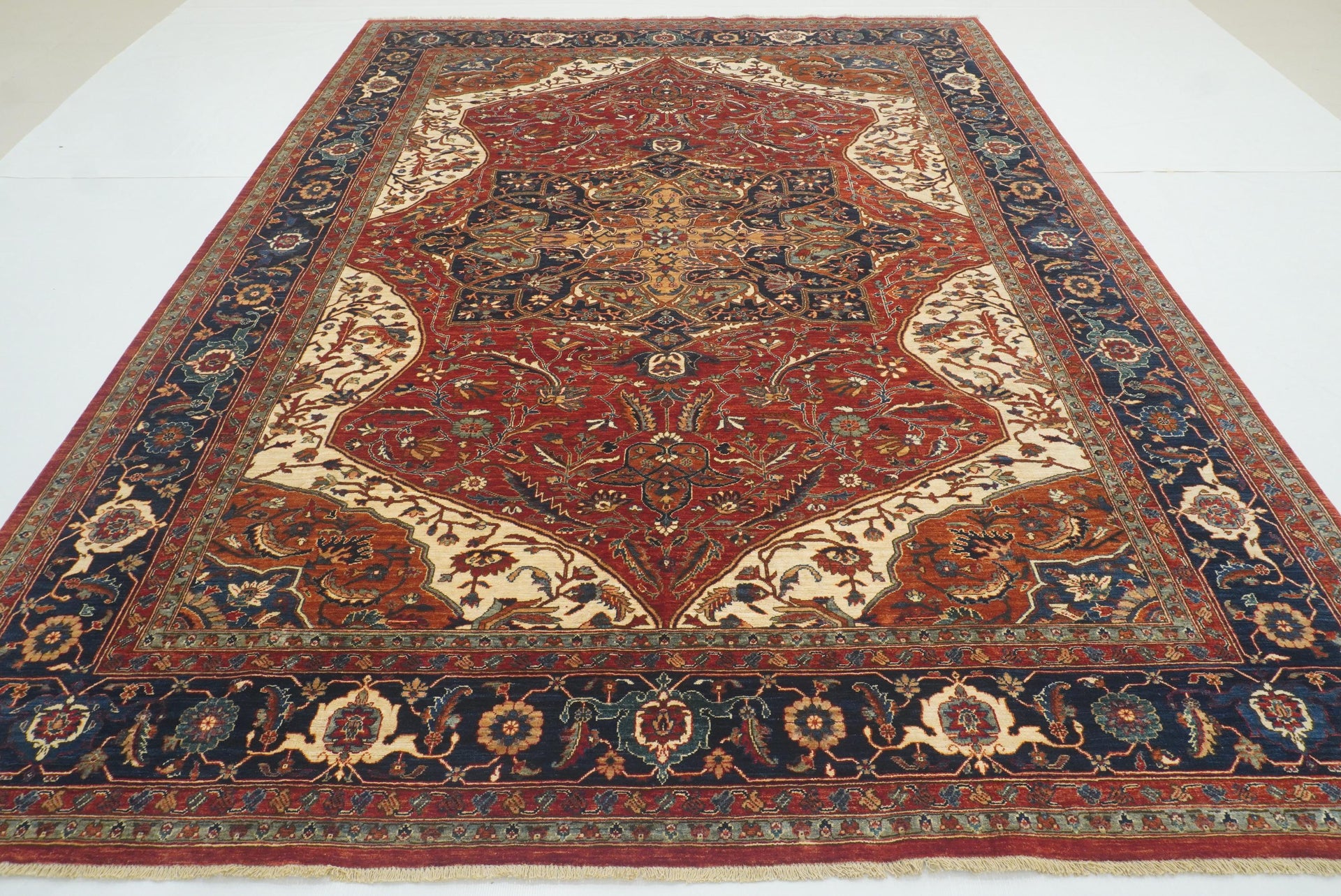 9x12 Red Afghan Hand Knotted Wool Oriental Rug - Yildiz Rugs