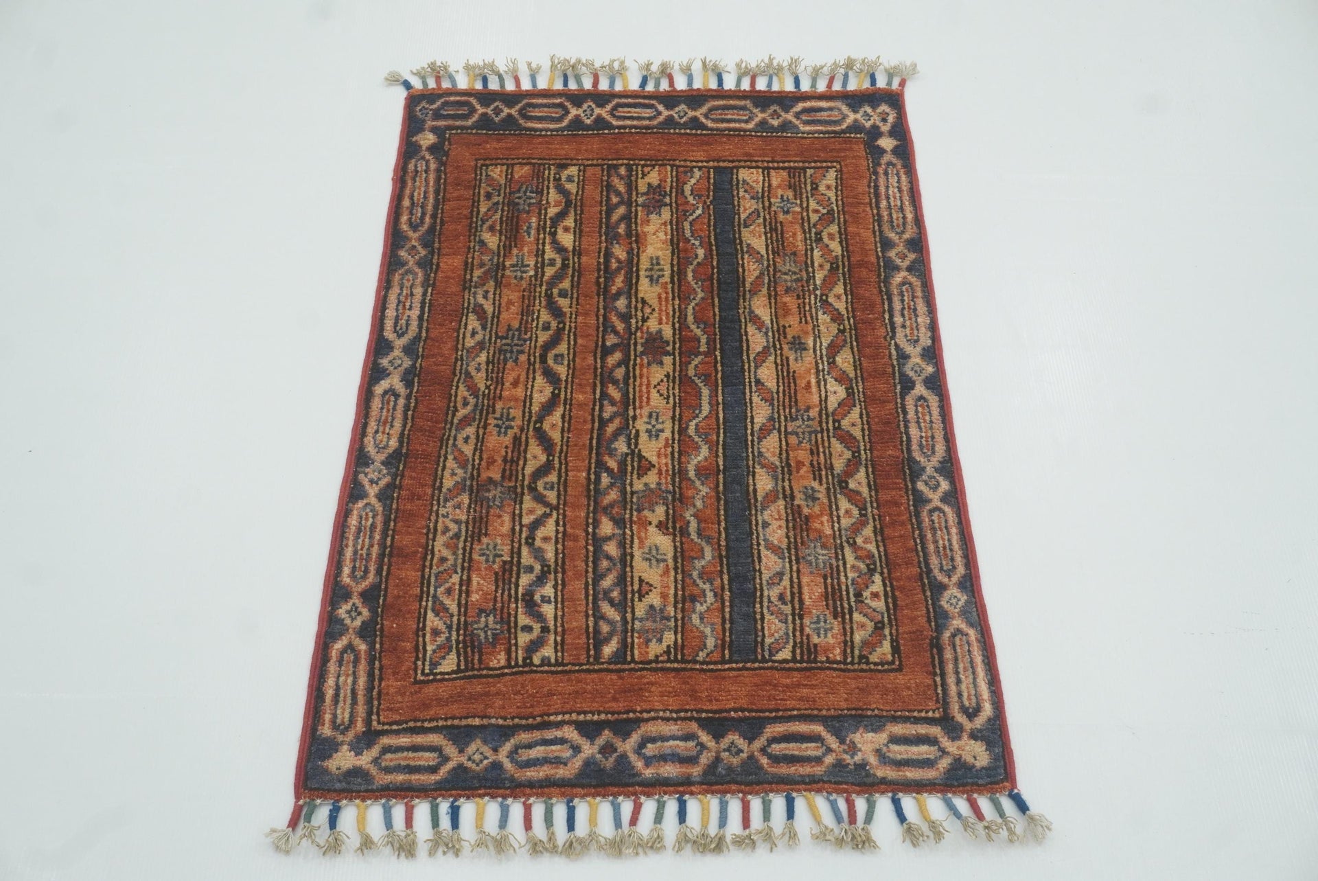 2x3 Red Turkish Hand-Knotted Wool Rug