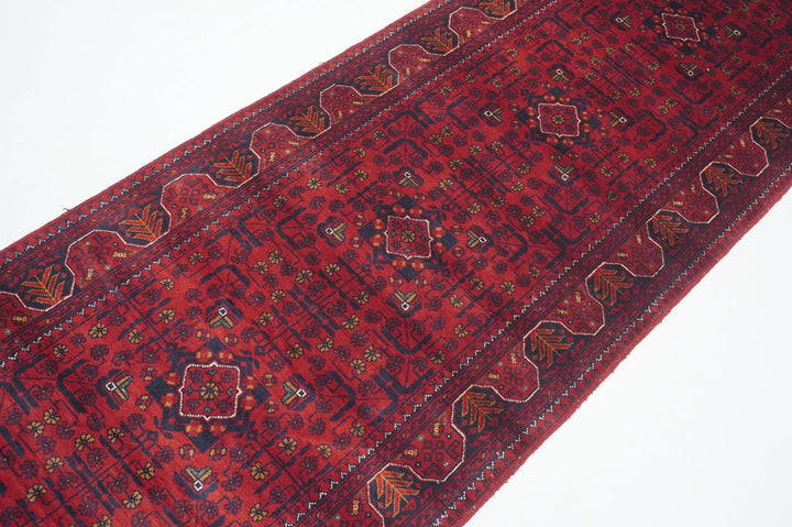 10 ft Red Runner Rug Khal Mohammadi Afghan Hand knotted Wool rug - Yildiz Rugs