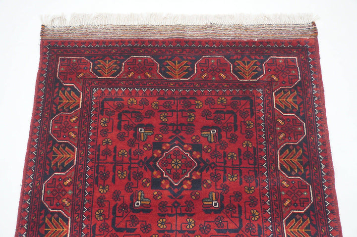 10 ft Red Runner Rug Khal Mohammadi Afghan Hand knotted Wool rug - Yildiz Rugs