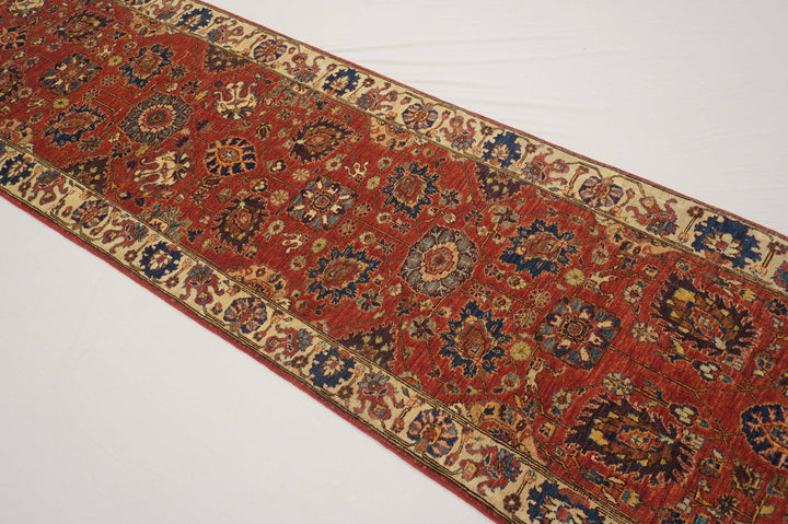 10 ft Red Vintage Bidjar Persian Hand knotted Wool Runner Rug - Yildiz Rugs