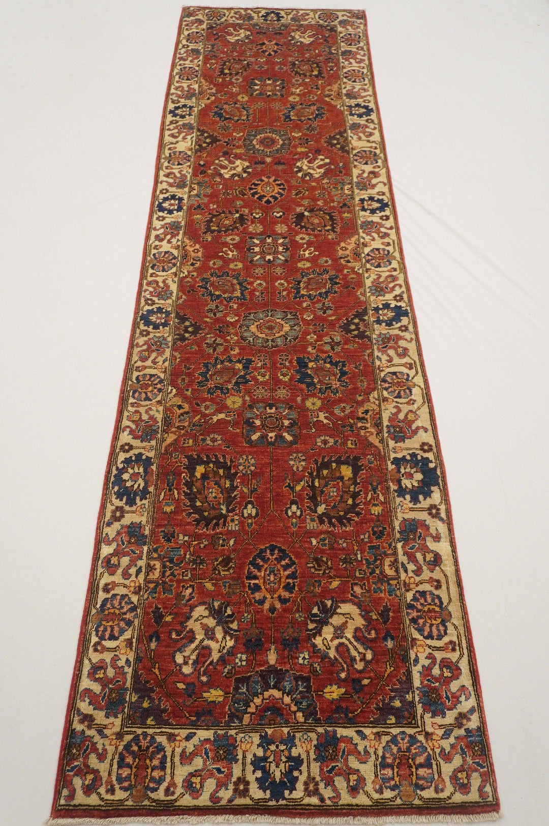 10 ft Red Vintage Bidjar Persian Hand knotted Wool Runner Rug - Yildiz Rugs