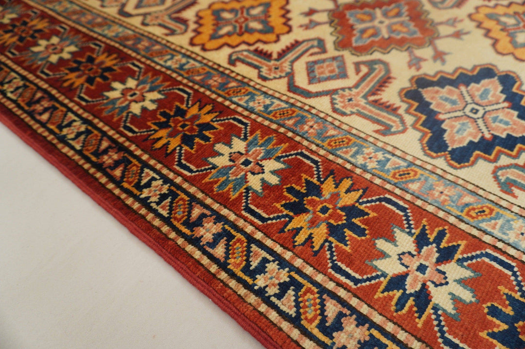 10 Ft Vintage Shirvan runner Rug Beige Kazak hand knotted wool runner - Yildiz Rugs