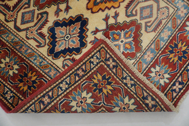 10 Ft Vintage Shirvan runner Rug Beige Kazak hand knotted wool runner - Yildiz Rugs