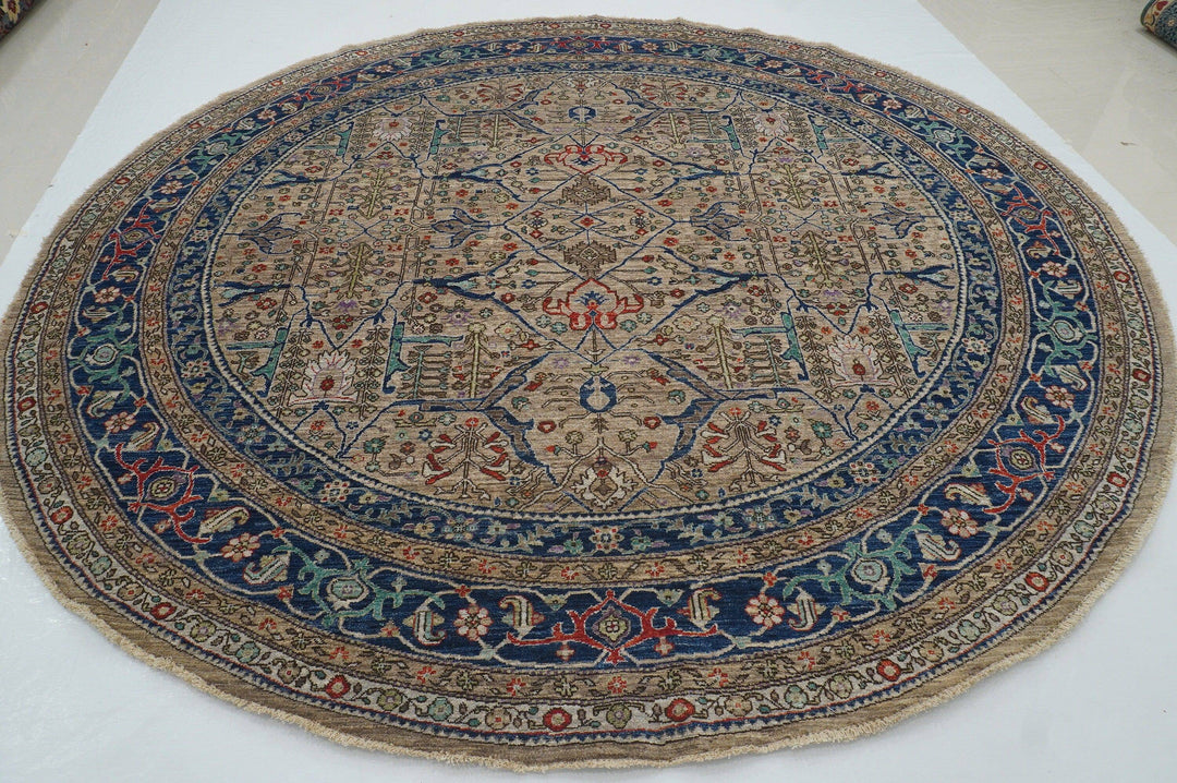 10x10 Gray Bidjar Afghan Hand knotted Wool Large Circle Rug - Yildiz Rugs