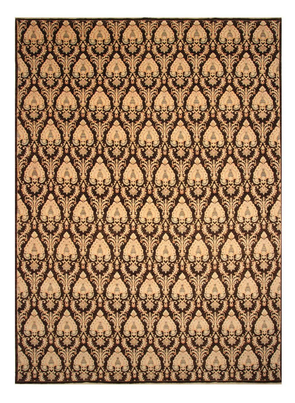 10x14 Tabriz Area Rug Dark Brown Persian Hand knotted wool rug - Yildiz Rugs