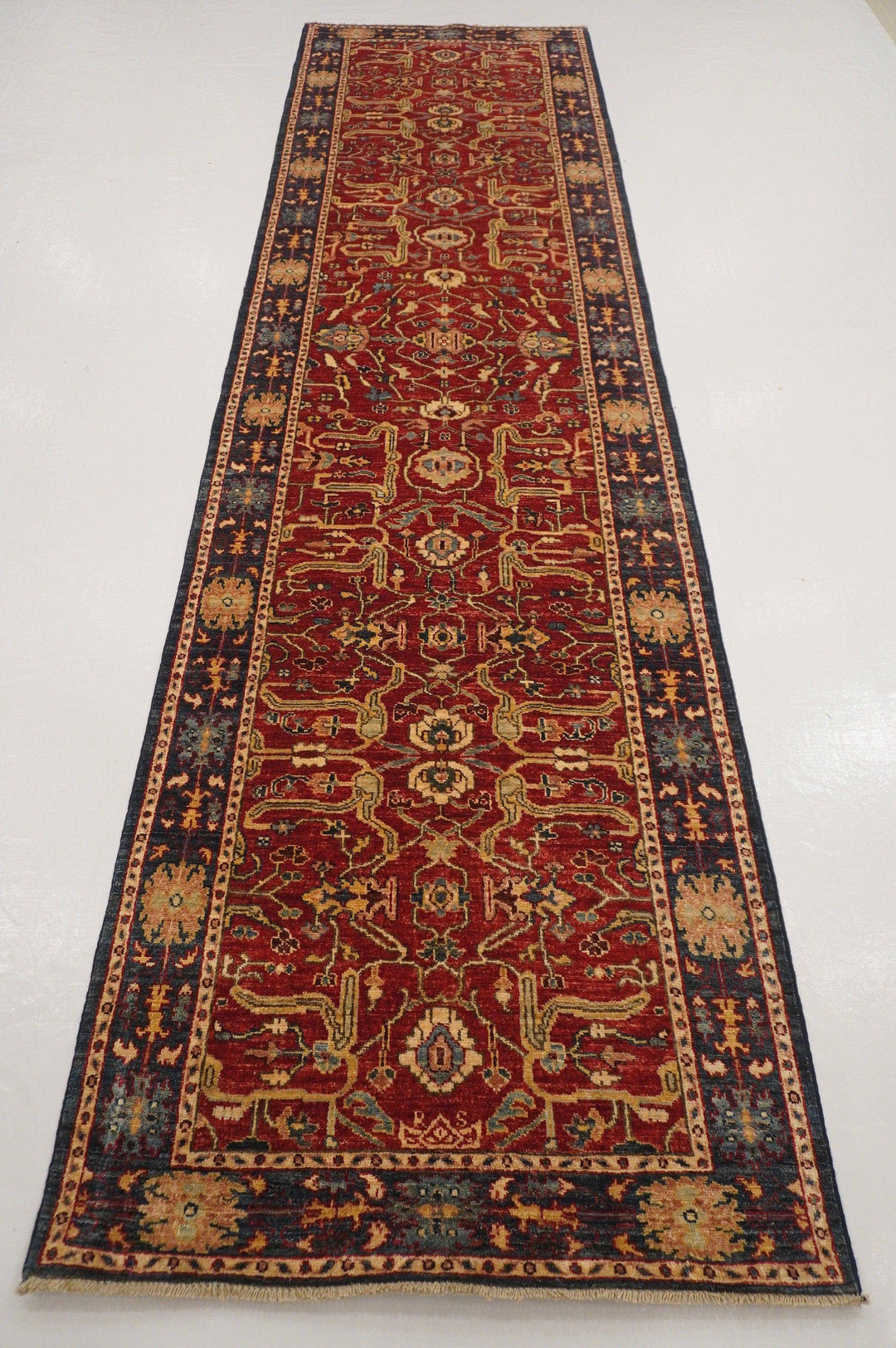 12 ft Red Bidjar  Afghan Hand knotted Wool Oriental Runner Rug - Yildiz Rugs