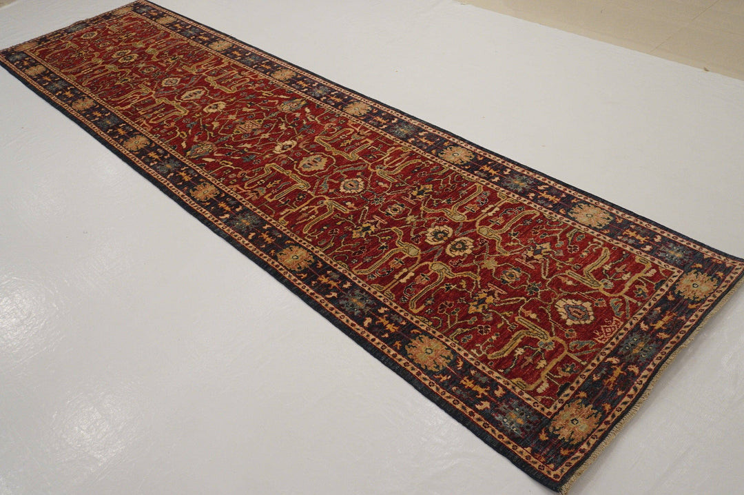 12 ft Red Bidjar  Afghan Hand knotted Wool Oriental Runner Rug - Yildiz Rugs