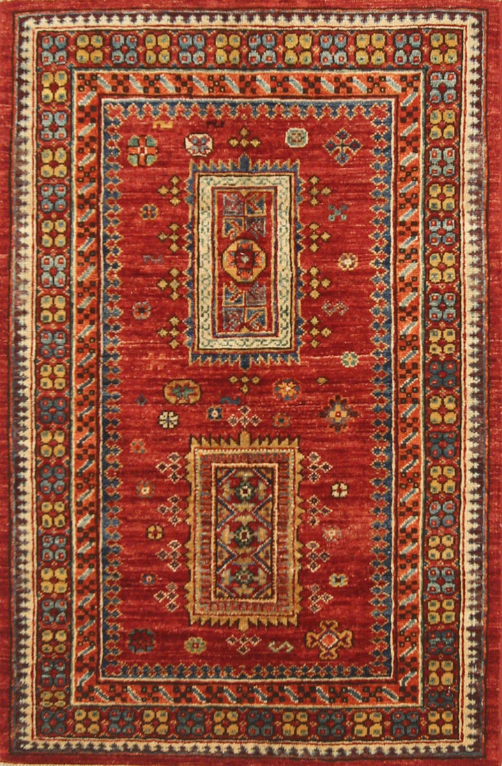 2'7x4'0 Red Tribal Baluch Afghan Hand knotted Accent Rug - Yildiz Rugs