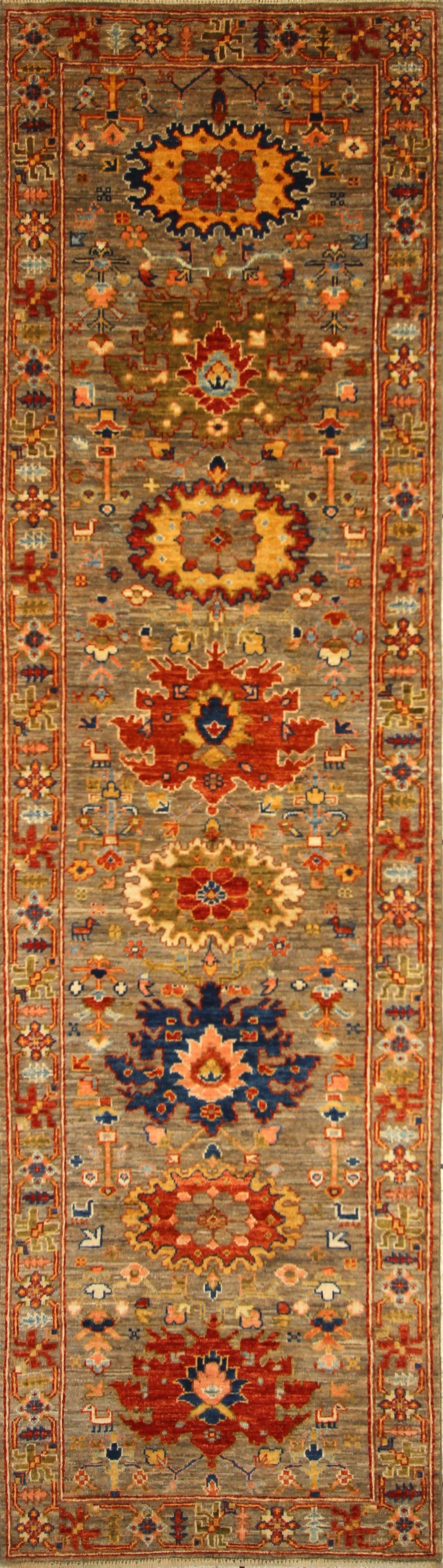 2'8x9'6 ft Bidjar Gray Persian Style Afghan Hand knotted Tribal Runner Rug - Yildiz Rugs