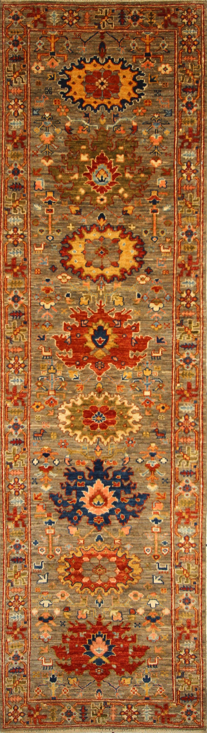 2'8x9'6 ft Bidjar Gray Persian Style Afghan Hand knotted Tribal Runner Rug - Yildiz Rugs