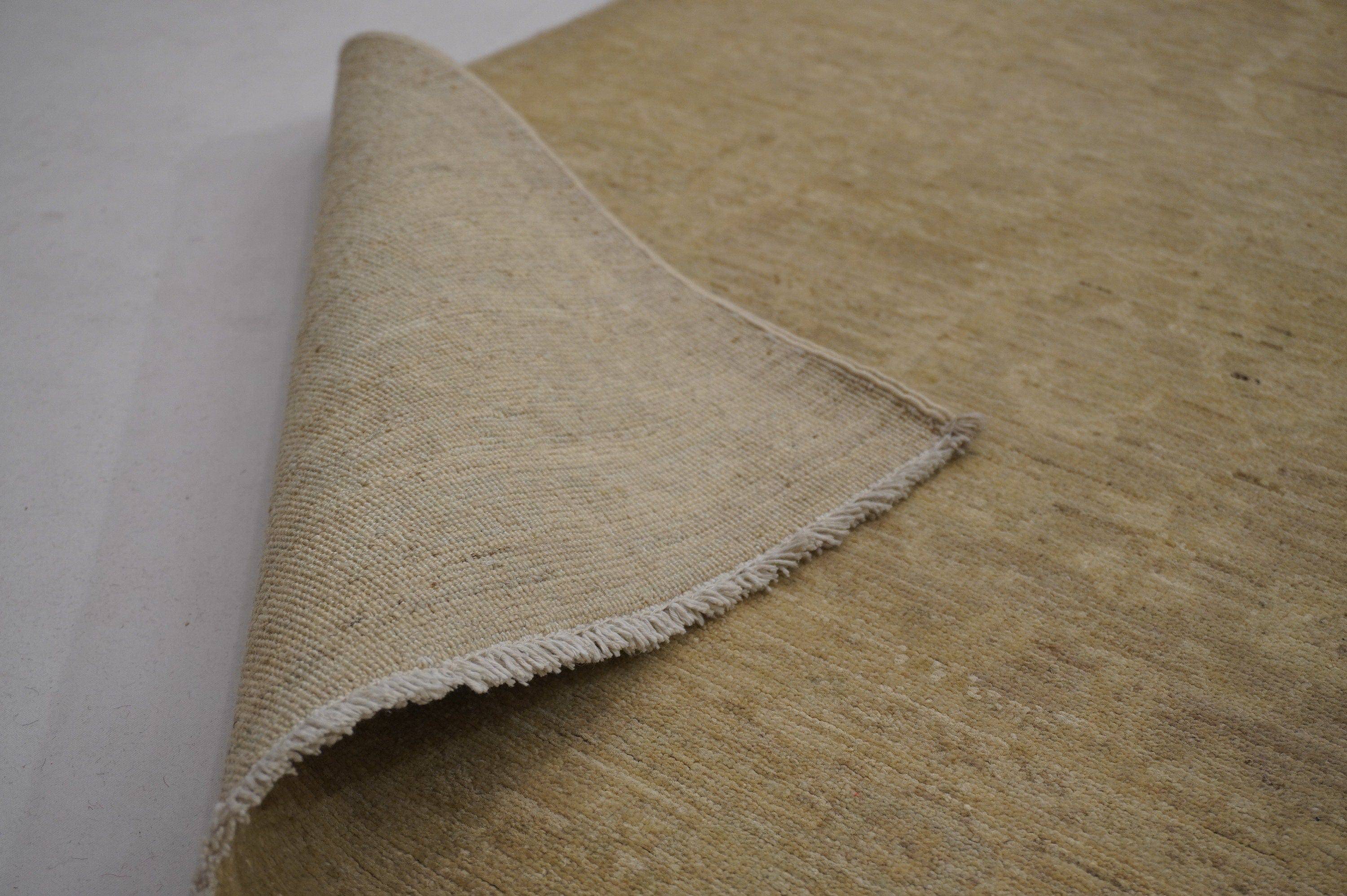 3x13 Vintage Turkish Muted Beige Hand knotted wool runner Rug - Yildiz Rugs