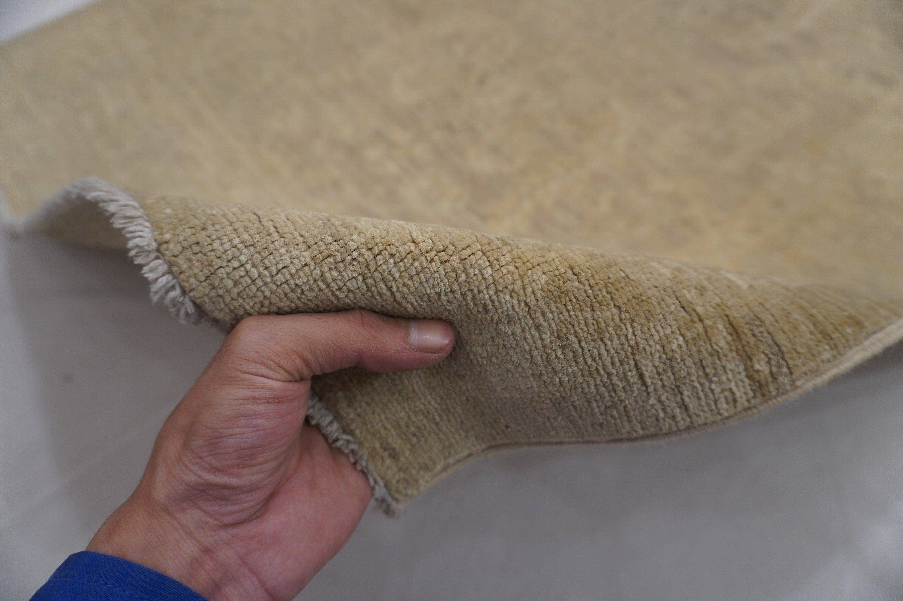 3x13 Vintage Turkish Muted Beige Hand knotted wool runner Rug - Yildiz Rugs