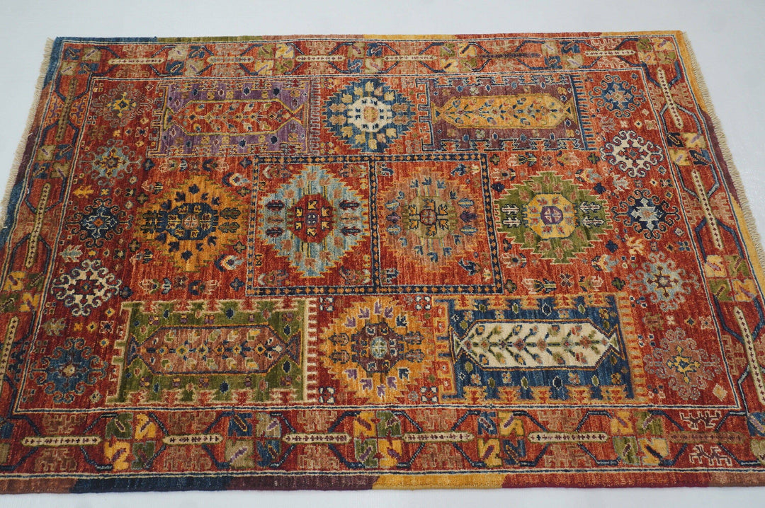 3x5 Red Baluch Tribal Afghan Hand knotted wool Area Rug - Yildiz Rugs