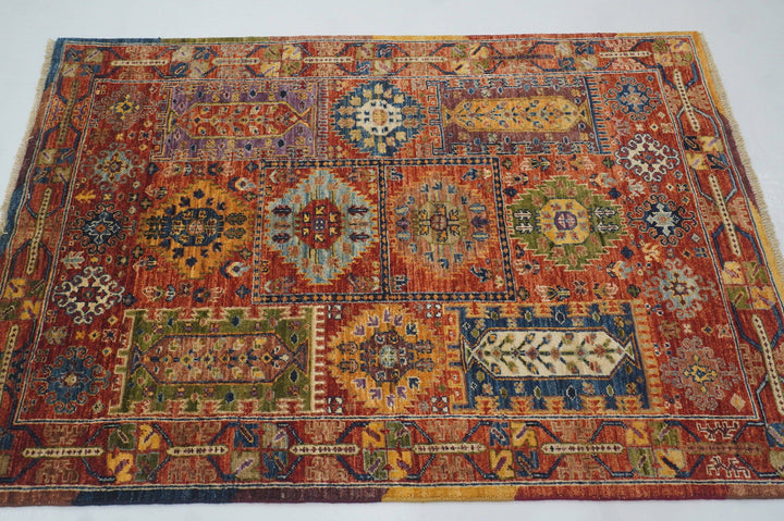 3x5 Red Baluch Tribal Afghan Hand knotted wool Area Rug - Yildiz Rugs