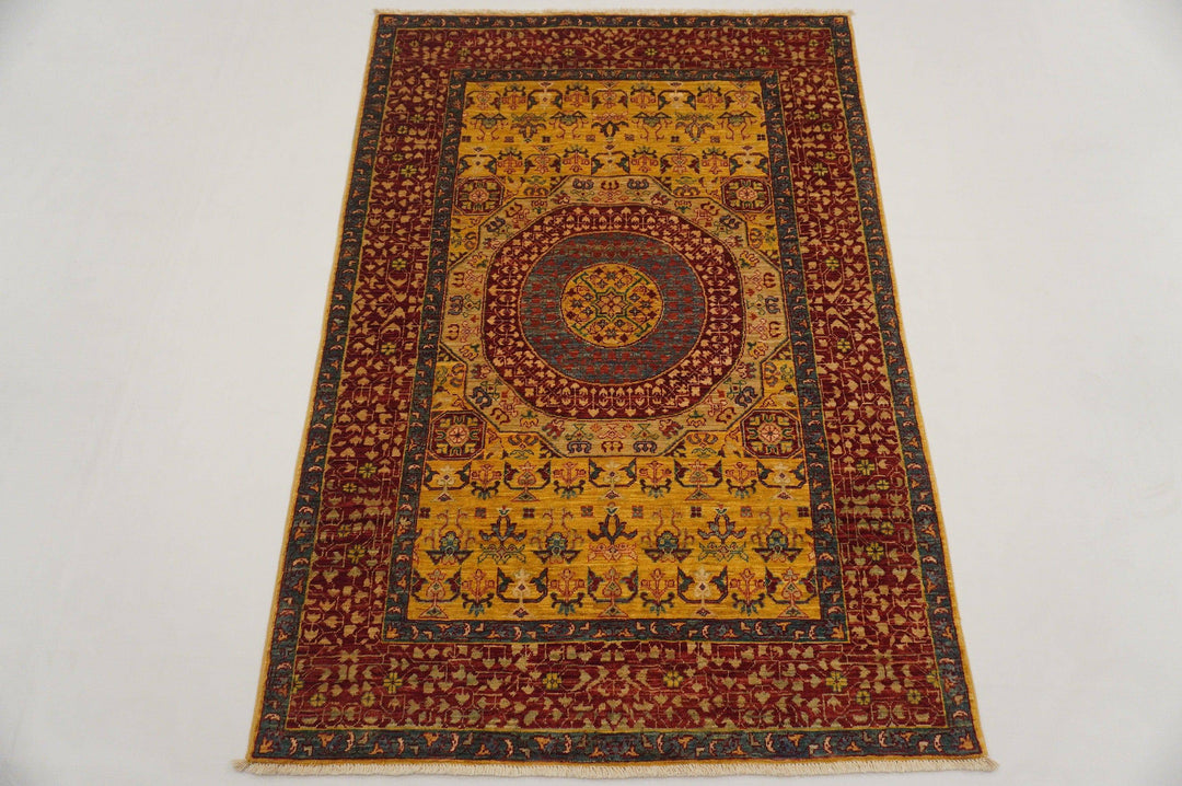 3x5 Turkish Gold Mamluk Hand knotted wool rug - Yildiz Rugs