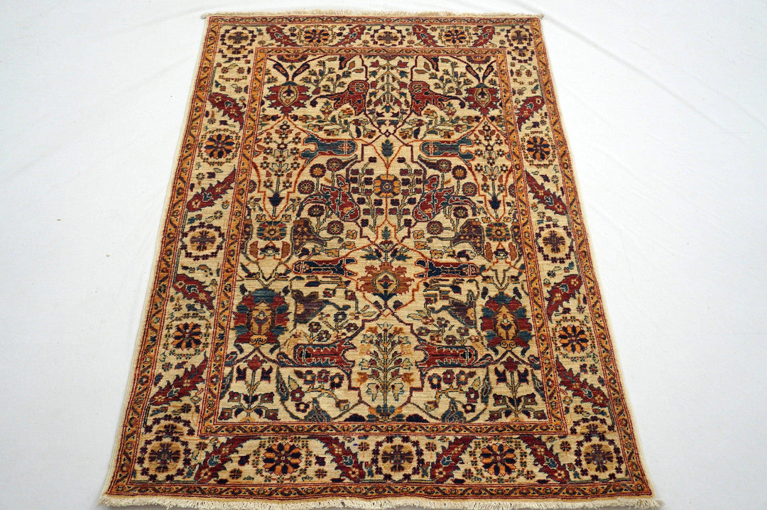 3x5 Vintage Beige Bidjar Persian Hand knotted Wool rug - Yildiz Rugs