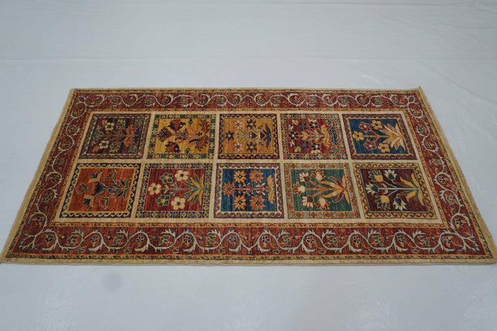 3x6 Bakhtiyar Beige Vintage Persian Garden Hand Knotted Runner Rug - Yildiz Rugs