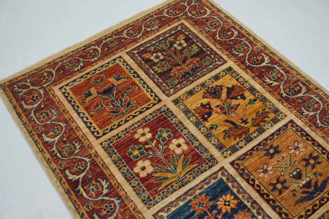 3x6 Bakhtiyar Beige Vintage Persian Garden Hand Knotted Runner Rug - Yildiz Rugs