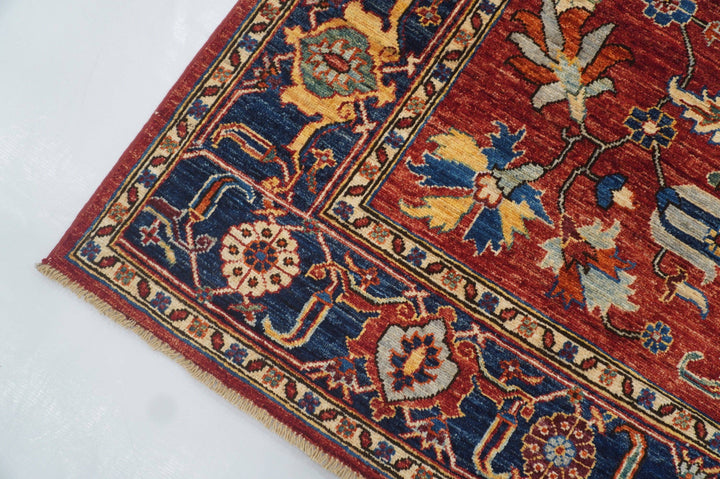 5'6x8'10 Heriz Red Persian Style Afghan Hand knotted Rug - Yildiz Rugs