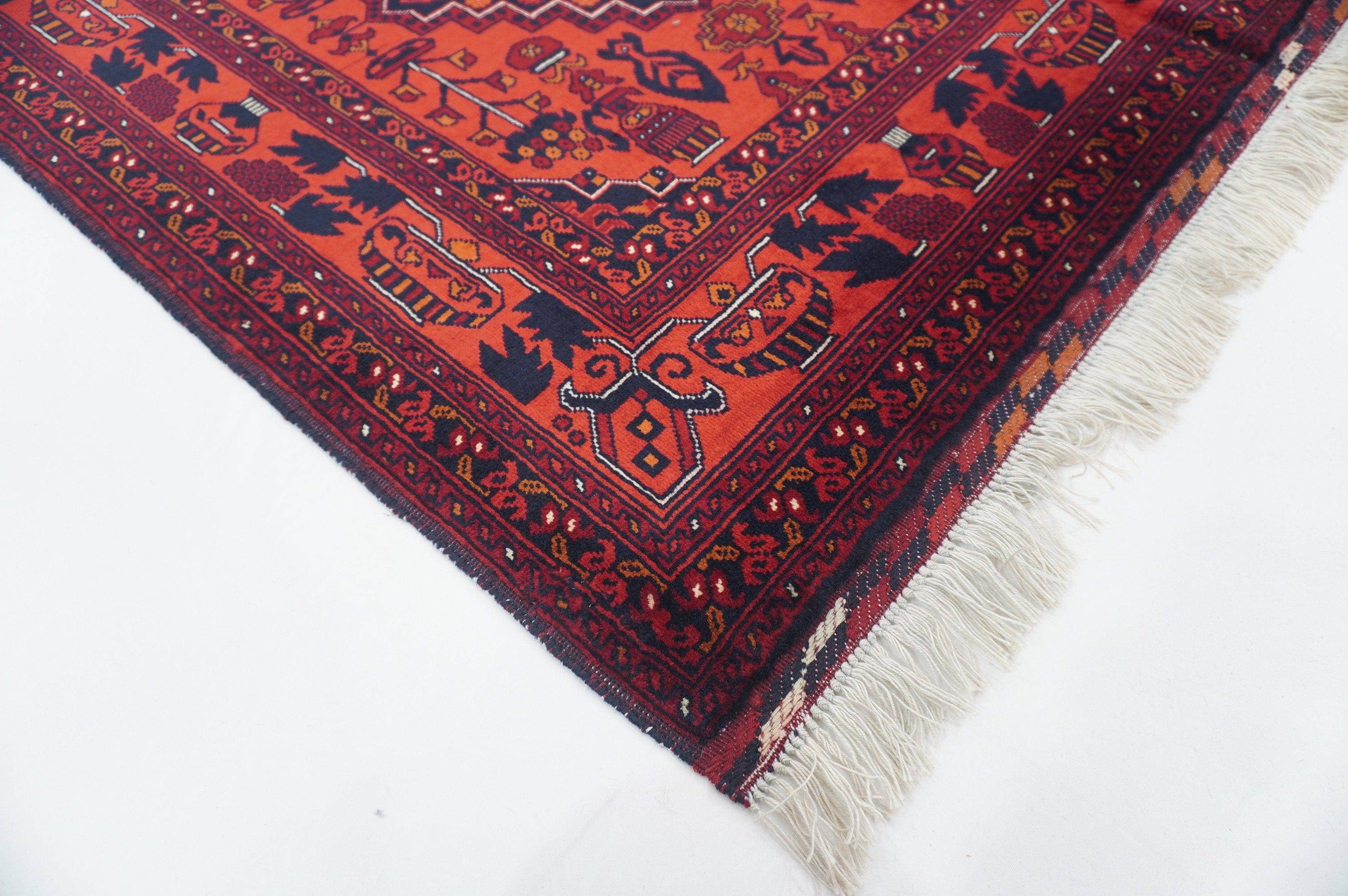 5x7 Belgic Red Super High quality Afghan Handmade Rug made - Yildiz Rugs