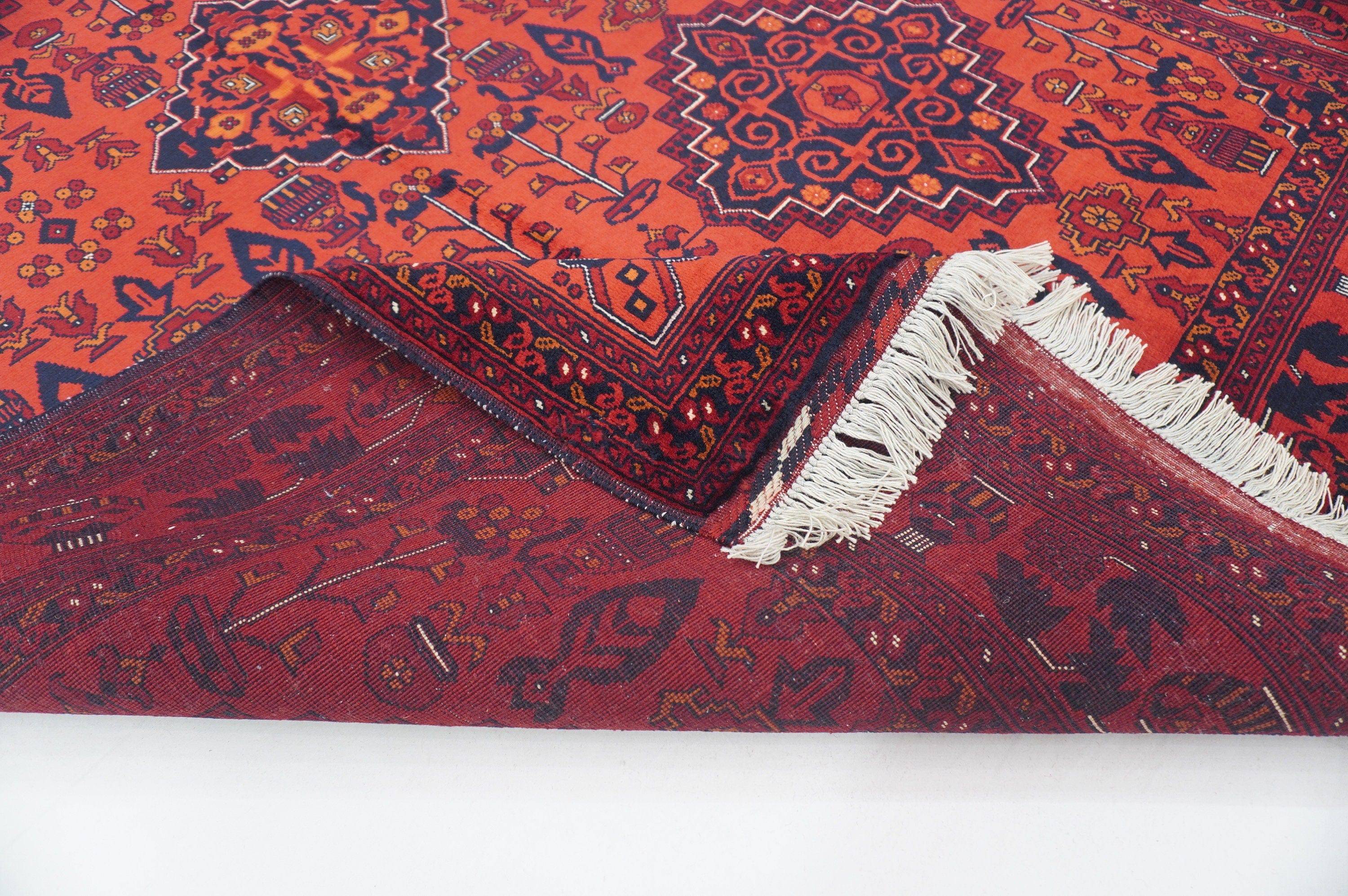 5x7 Belgic Red Super High quality Afghan Handmade Rug made - Yildiz Rugs