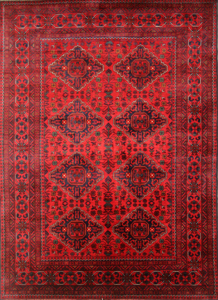 5x7 Red Afghan Khal Mohammadi hand knotted Rug - Yildiz Rugs