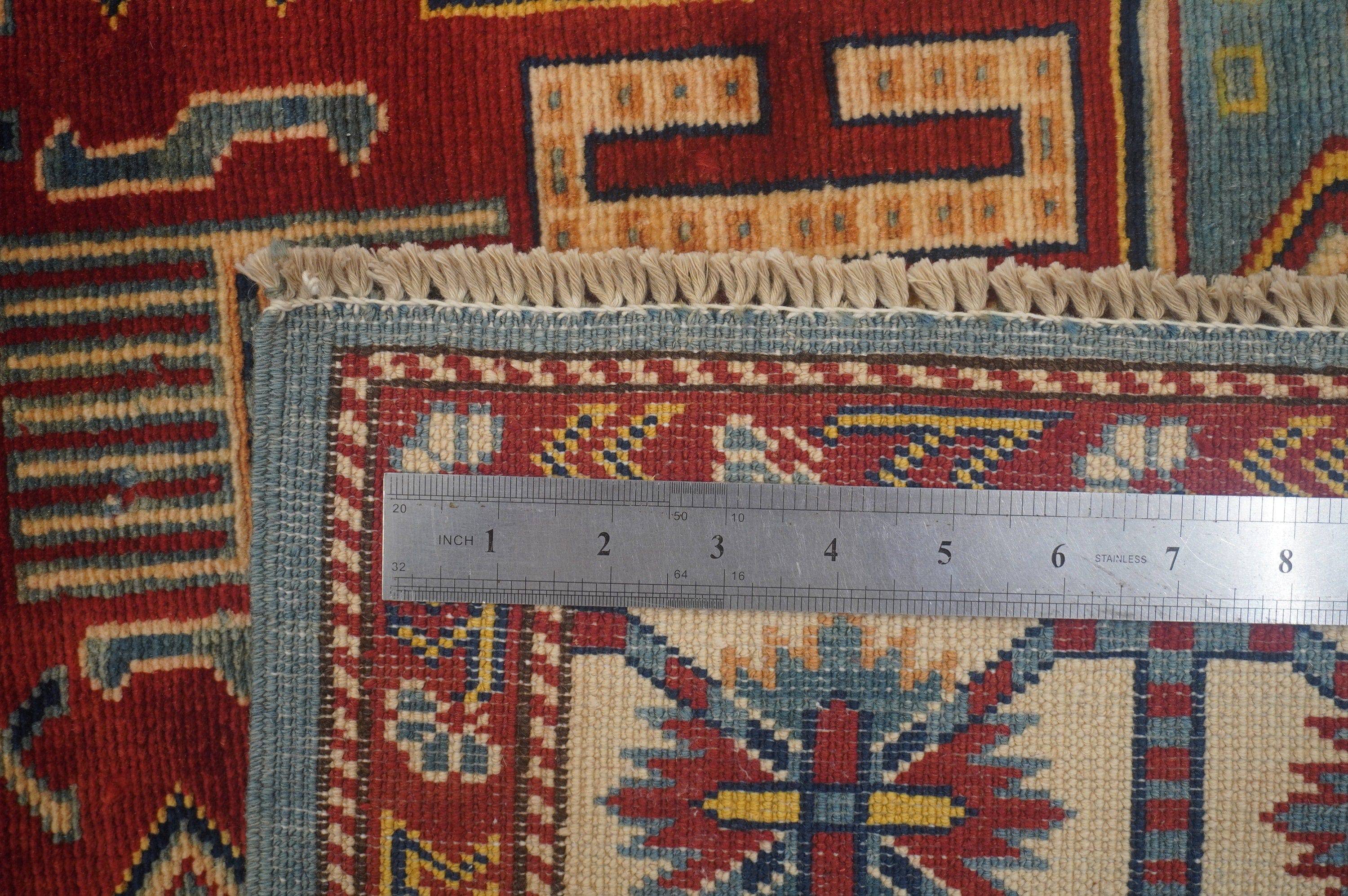 5x7 Turkish Blue Vintage Handmade Wool Rug - Yildiz Rugs