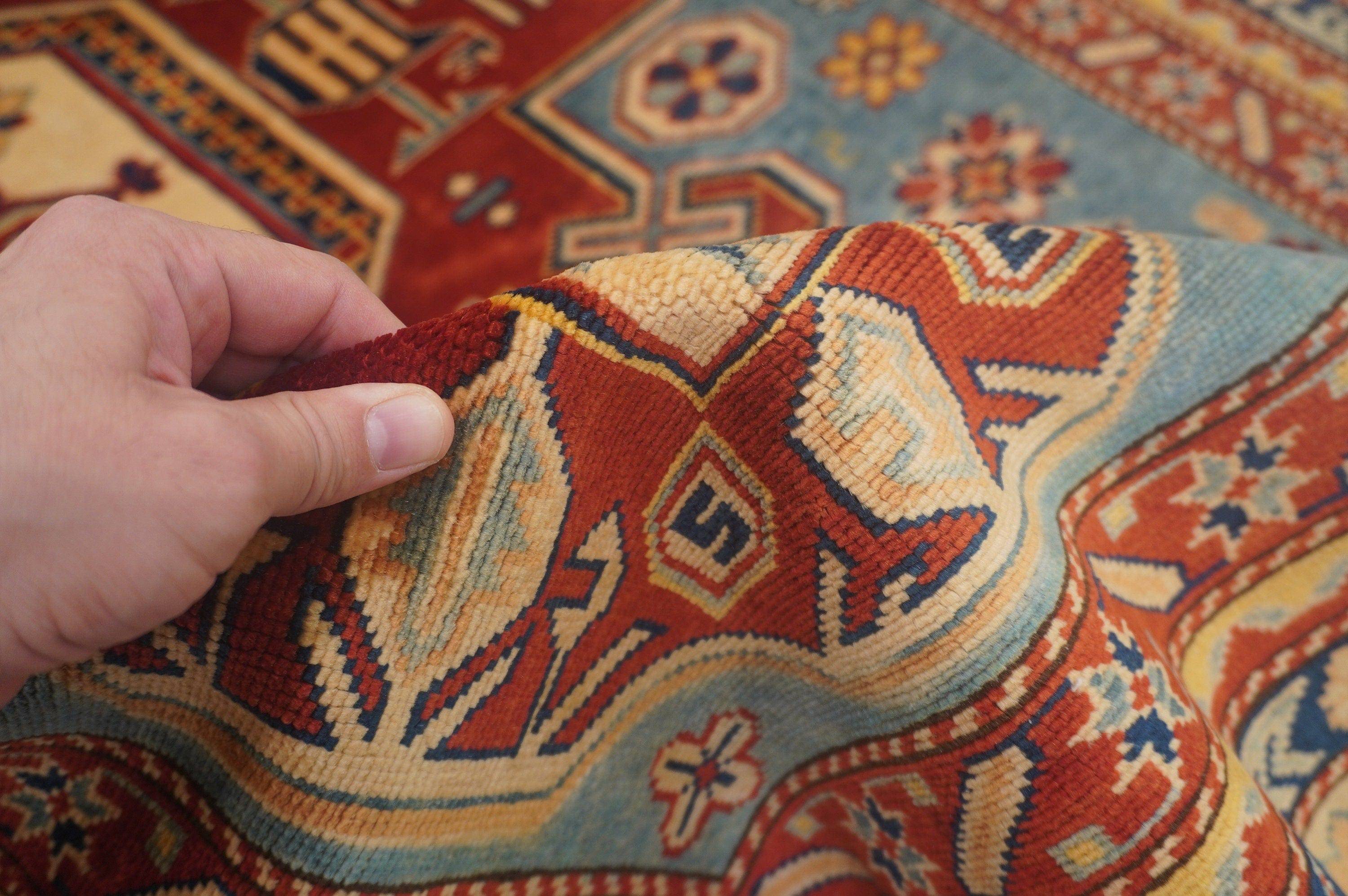 5x7 Turkish Blue Vintage Handmade Wool Rug - Yildiz Rugs