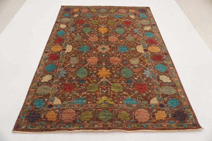 6x8 ft. Turkish Brown Sultani High Knot counts Hand knotted Wool Rug - Yildiz Rugs