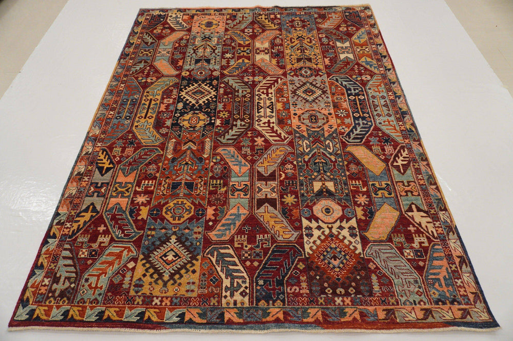 6x8 Red Baluch Samarkand Afghan Hand Knotted Tribal Rug - Yildiz Rugs