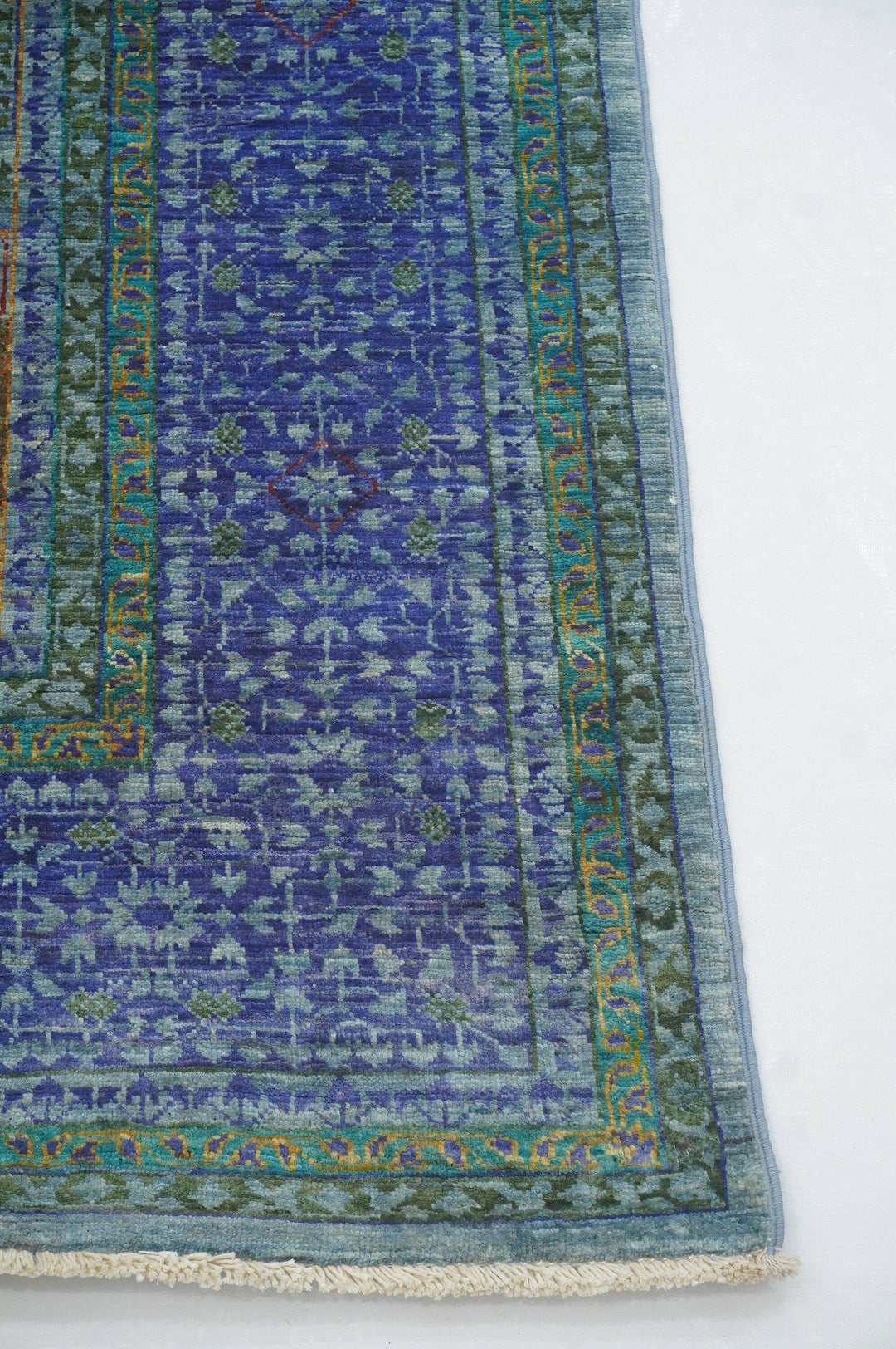 6x8 Soft Blue Mamluk Turkish Hand Knotted Medallion Area Rug - Yildiz Rugs