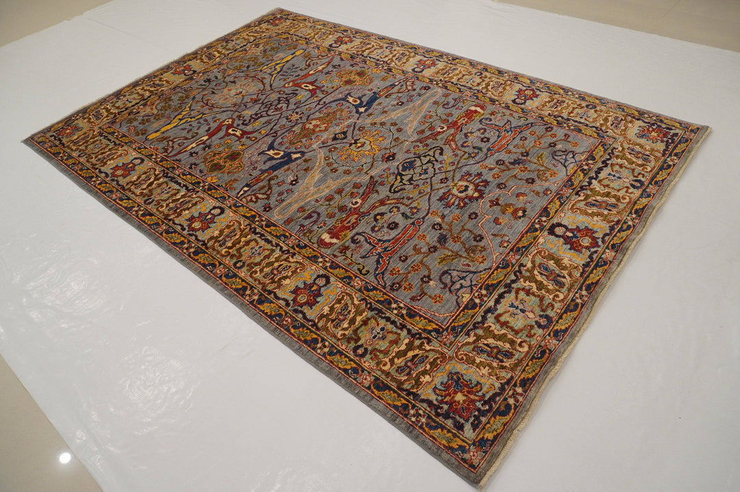 6x9 Gray Bidjar Afghan Hand knotted Oriental Area Rug - Yildiz Rugs