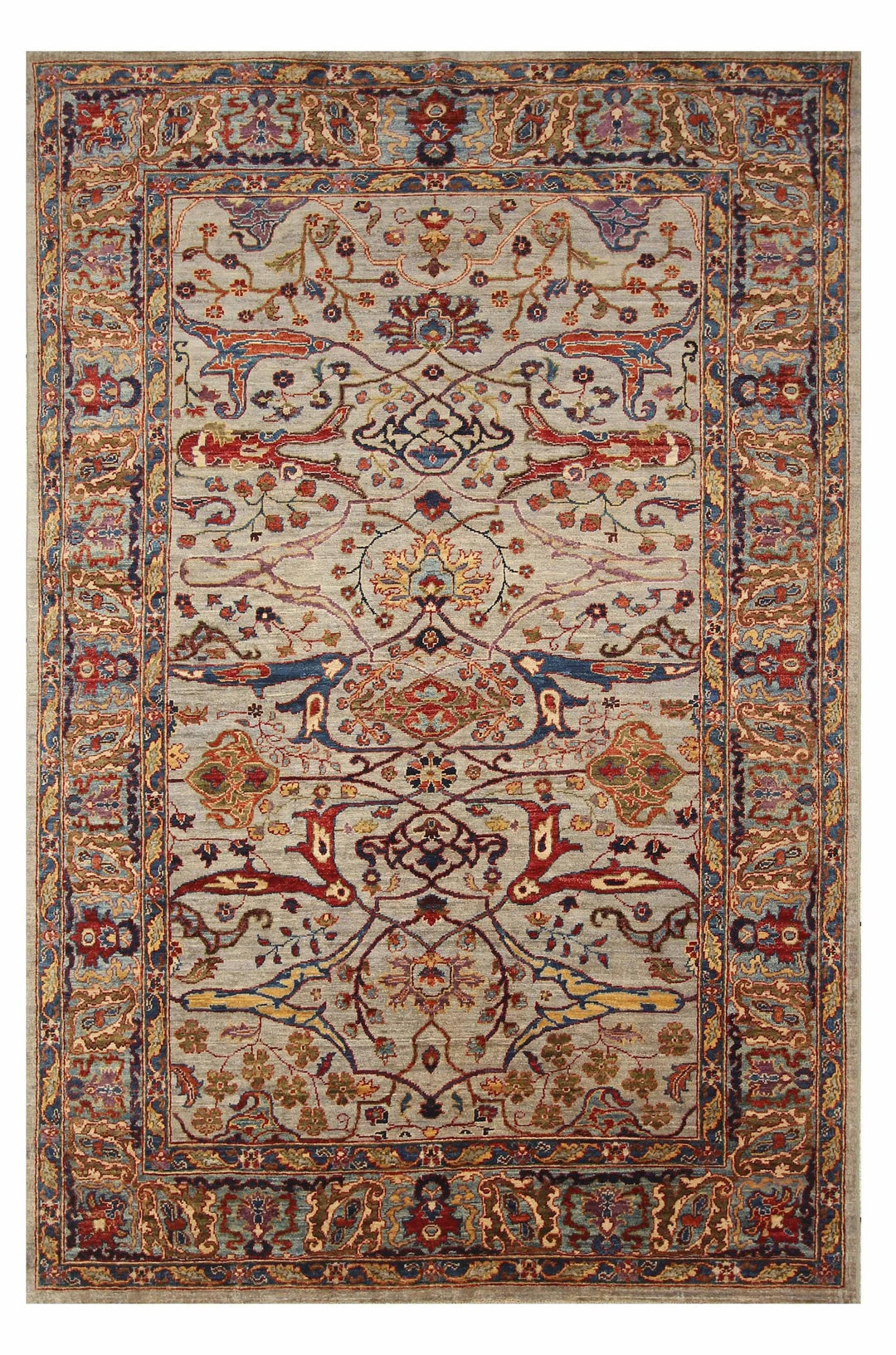 6x9 Gray Bidjar Afghan Hand knotted Wool Bohemian Area Rug - Yildiz Rugs